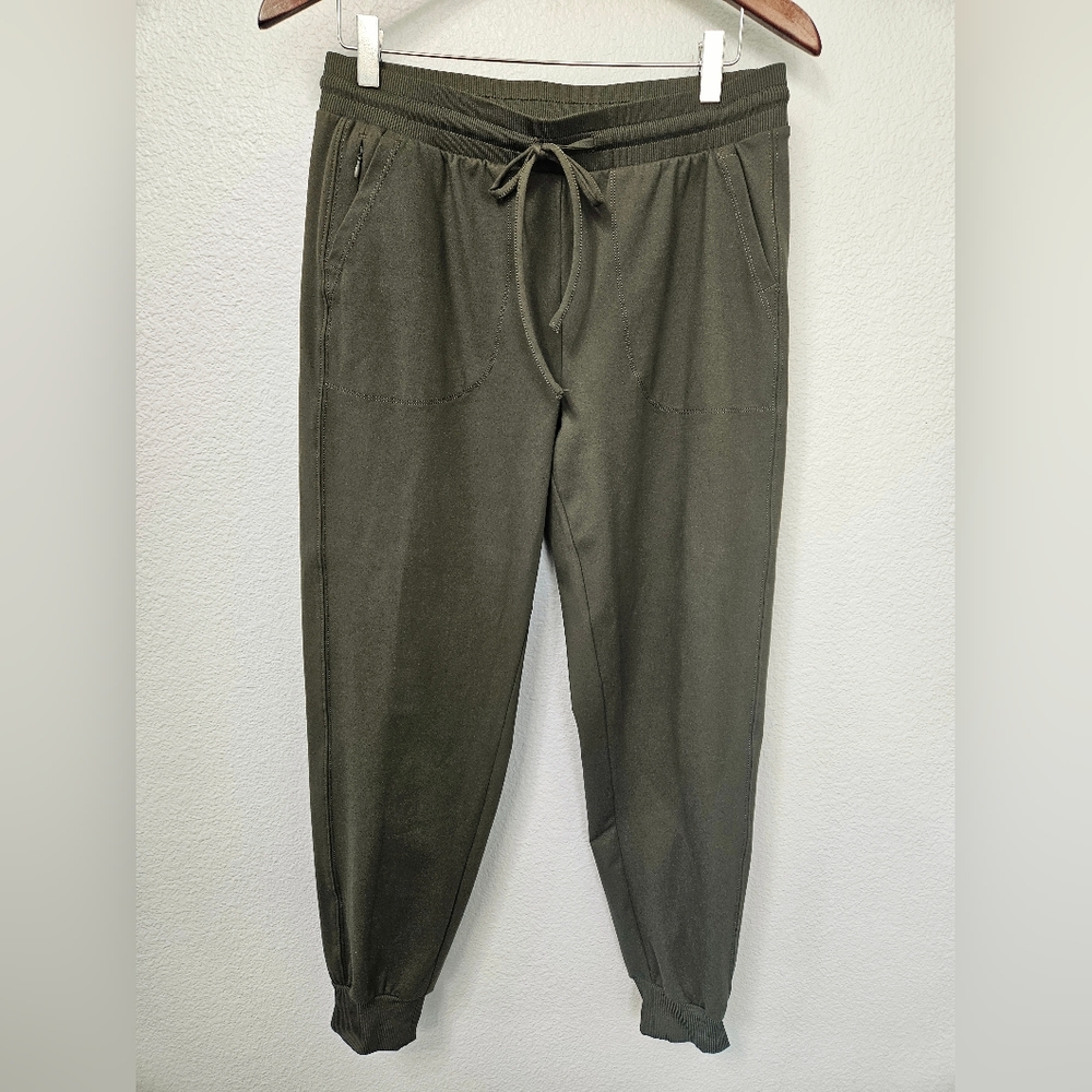 Rachel Zoe Green Jogger Track Pants with Elastic Waistband